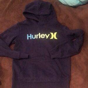 Hurley Navy Hoodie with Blue and Yellow Logo